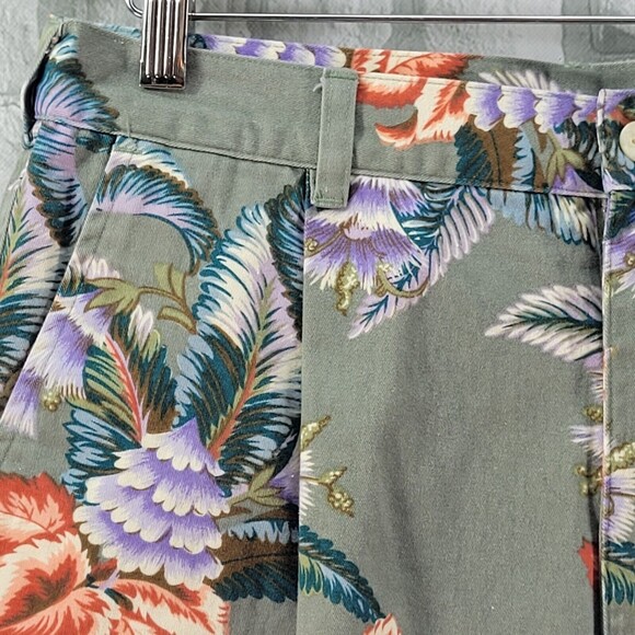 Vintage Reyn Spooner Shorts Pleated Front Hawaiian Floral Cotton Mens 34 Golf - Picture 3 of 7